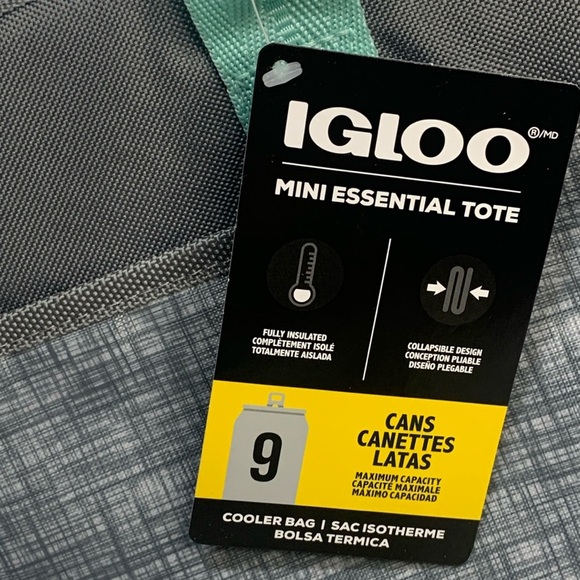 Igloo Insulated Cooler Bag Collapsible 9-Can Capacity Grey NWT - Picture 3 of 11